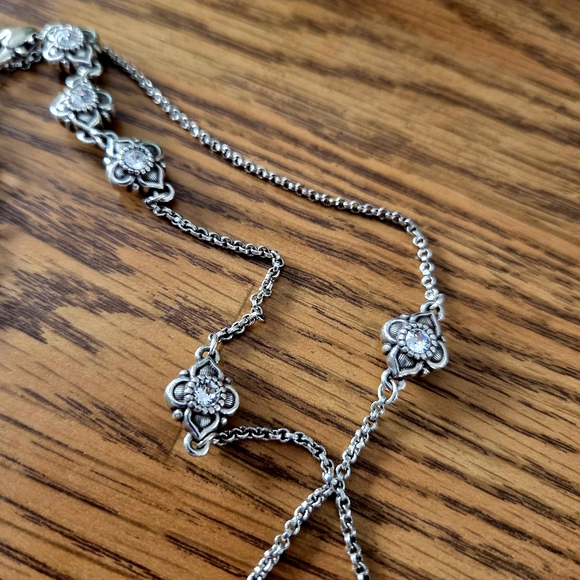 BRIGHTON "Alcazar" Vintage Long Length Crystal And Silver Necklace BOHEMIAN! - Picture 6 of 14